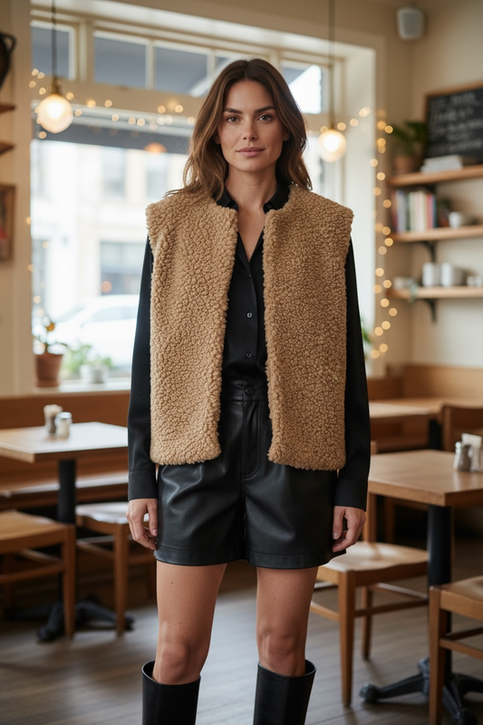 Gilet élégance sans manche chocolat